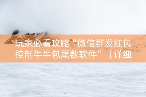 玩家必看攻略“微信群发红包控制牛牛包尾数软件”（详细透视教程）-哔哩哔哩