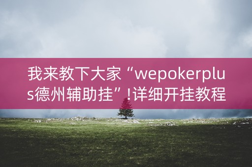 我来教下大家“wepokerplus德州辅助挂”!详细开挂教程-知乎