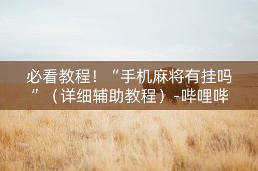 必看教程！“手机麻将有挂吗”（详细辅助教程）-哔哩哔哩