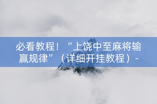 必看教程！“上饶中至麻将输赢规律”（详细开挂教程）-哔哩哔哩