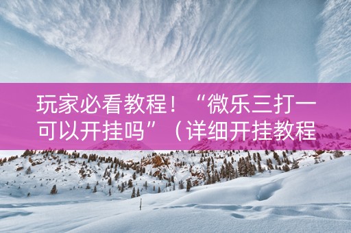 玩家必看教程！“微乐三打一可以开挂吗”（详细开挂教程）-哔哩哔哩