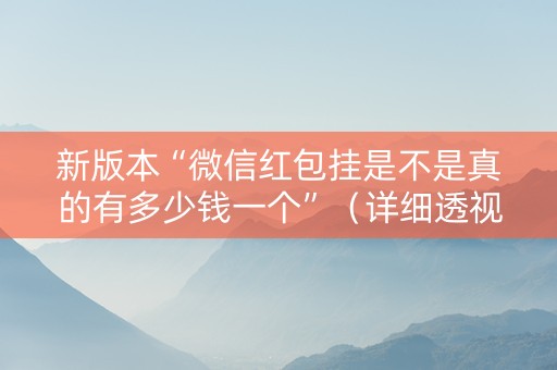 新版本“微信红包挂是不是真的有多少钱一个”（详细透视教程）-哔哩哔哩