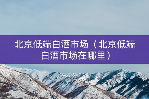 北京低端白酒市场（北京低端白酒市场在哪里）