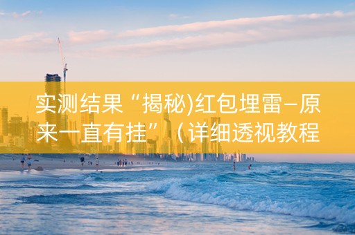 实测结果“揭秘)红包埋雷—原来一直有挂”（详细透视教程）-哔哩哔哩