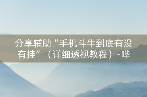 分享辅助“手机斗牛到底有没有挂”（详细透视教程）-哔哩哔哩