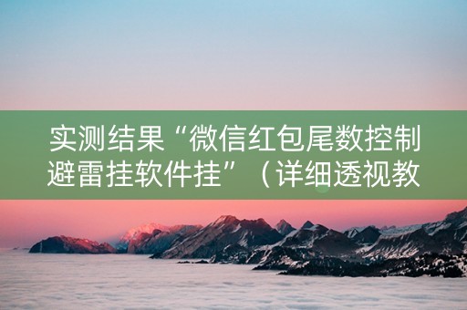 实测结果“微信红包尾数控制避雷挂软件挂”（详细透视教程）-哔哩哔哩