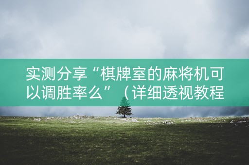 实测分享“棋牌室的麻将机可以调胜率么”（详细透视教程）-哔哩哔哩