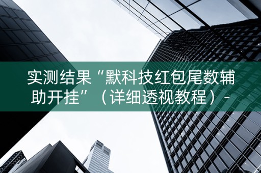 实测结果“默科技红包尾数辅助开挂”（详细透视教程）-哔哩哔哩