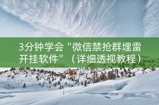 3分钟学会“微信禁抢群埋雷开挂软件”（详细透视教程）-哔哩哔哩