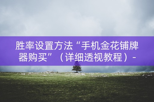 胜率设置方法“手机金花铺牌器购买”（详细透视教程）-哔哩哔哩