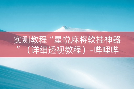实测教程“星悦麻将软挂神器”（详细透视教程）-哔哩哔哩