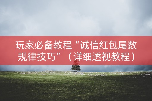 玩家必备教程“诚信红包尾数规律技巧”（详细透视教程）-哔哩哔哩