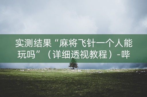 实测结果“麻将飞针一个人能玩吗”（详细透视教程）-哔哩哔哩