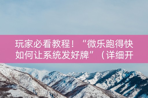 玩家必看教程！“微乐跑得快如何让系统发好牌”（详细开挂教程）-哔哩哔哩