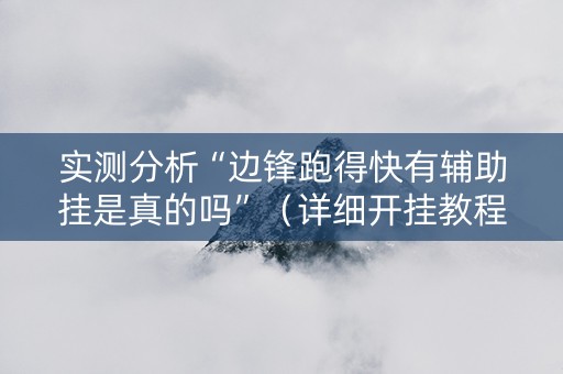 详细阅读:实测分析“边锋跑得快有辅助挂是真的吗”(详细开挂教程)-哔哩哔哩 实测分析“边锋跑得快有辅助挂是真的吗”(详细开挂教程)-哔哩哔哩