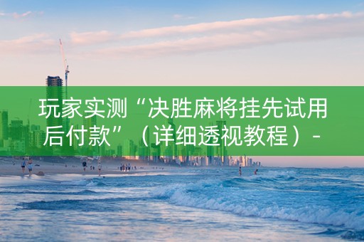 玩家实测“决胜麻将挂先试用后付款”（详细透视教程）-哔哩哔哩