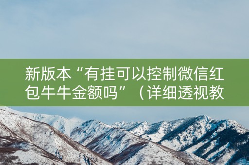 新版本“有挂可以控制微信红包牛牛金额吗”（详细透视教程）-哔哩哔哩