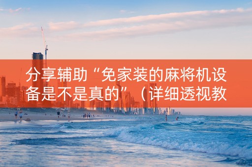 分享辅助“免家装的麻将机设备是不是真的”（详细透视教程）-哔哩哔哩
