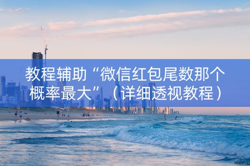教程辅助“微信红包尾数那个概率最大”（详细透视教程）-哔哩哔哩