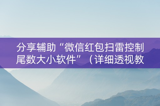 分享辅助“微信红包扫雷控制尾数大小软件”（详细透视教程）-哔哩哔哩