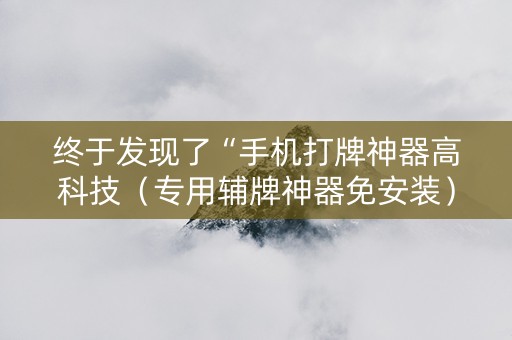终于发现了“手机打牌神器高科技（专用辅牌神器免安装）