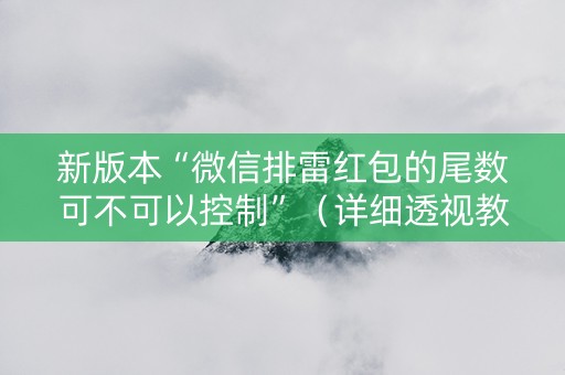 新版本“微信排雷红包的尾数可不可以控制”（详细透视教程）-哔哩哔哩