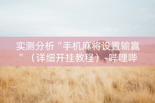实测分析“手机麻将设置输赢”（详细开挂教程）-哔哩哔哩
