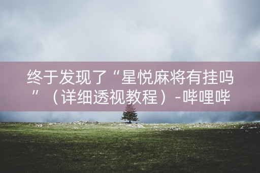 终于发现了“星悦麻将有挂吗”（详细透视教程）-哔哩哔哩