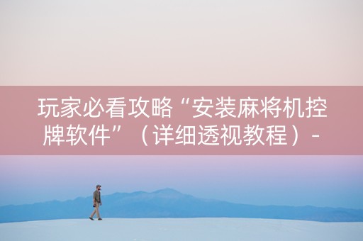 玩家必看攻略“安装麻将机控牌软件”（详细透视教程）-哔哩哔哩