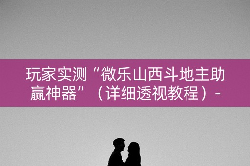 玩家实测“微乐山西斗地主助赢神器”（详细透视教程）-哔哩哔哩