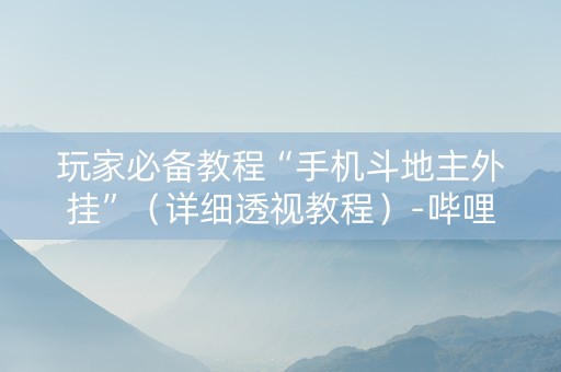 玩家必备教程“手机斗地主外挂”（详细透视教程）-哔哩哔哩
