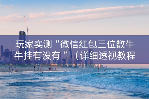 玩家实测“微信红包三位数牛牛挂有没有 ”（详细透视教程）-哔哩哔哩