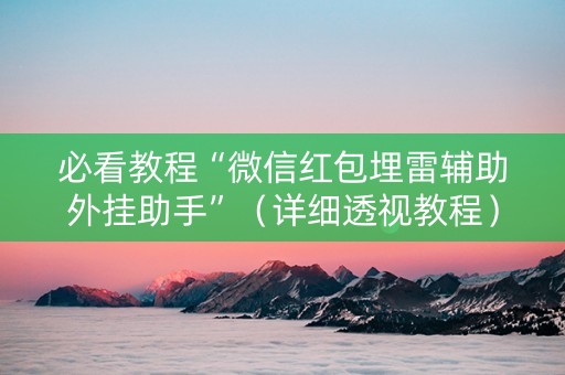 必看教程“微信红包埋雷辅助外挂助手”（详细透视教程）-哔哩哔哩