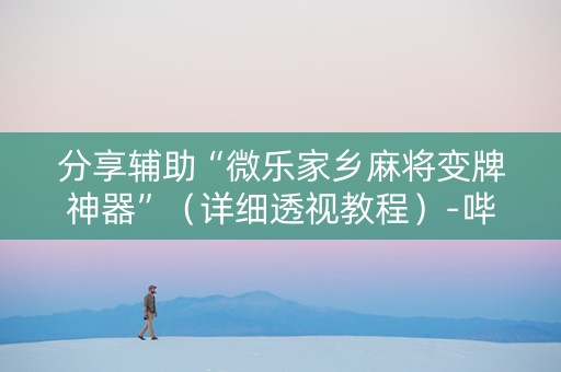 分享辅助“微乐家乡麻将变牌神器”（详细透视教程）-哔哩哔哩
