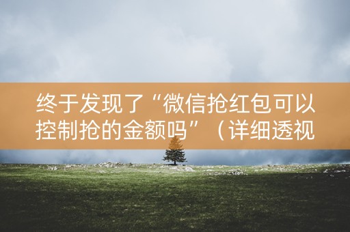 详细阅读:终于发现了“微信抢红包可以控制抢的金额吗”(详细透视教程)-哔哩哔哩 终于发现了“微信抢红包可以控制抢的金额吗”(详细透视教程)-哔哩哔哩