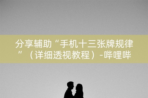 分享辅助“手机十三张牌规律”（详细透视教程）-哔哩哔哩