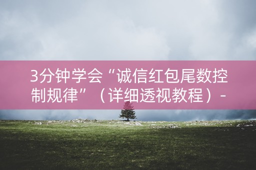 3分钟学会“诚信红包尾数控制规律”（详细透视教程）-哔哩哔哩