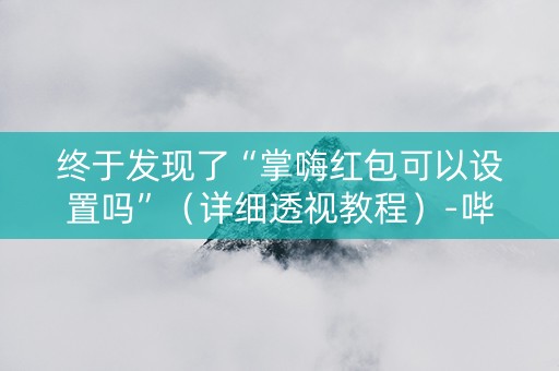 终于发现了“掌嗨红包可以设置吗”（详细透视教程）-哔哩哔哩