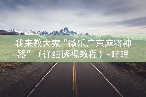 我来教大家“微乐广东麻将神器”（详细透视教程）-哔哩哔哩