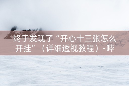 终于发现了“开心十三张怎么开挂”（详细透视教程）-哔哩哔哩