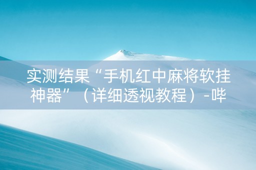 实测结果“手机红中麻将软挂神器”（详细透视教程）-哔哩哔哩
