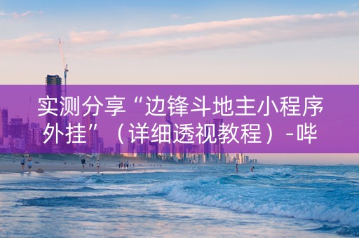 实测分享“边锋斗地主小程序外挂”（详细透视教程）-哔哩哔哩