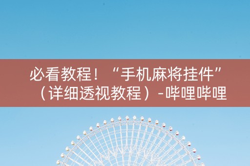 必看教程！“手机麻将挂件”（详细透视教程）-哔哩哔哩