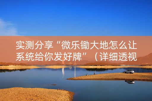 实测分享“微乐锄大地怎么让系统给你发好牌”（详细透视教程）-哔哩哔哩