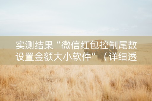 实测结果“微信红包控制尾数设置金额大小软件”（详细透视教程）-哔哩哔哩