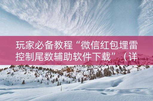 玩家必备教程“微信红包埋雷控制尾数辅助软件下载”（详细透视教程）-哔哩哔哩