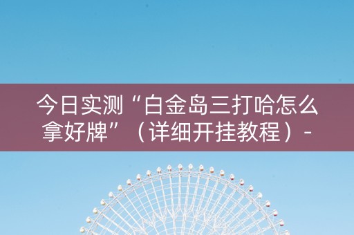 今日实测“白金岛三打哈怎么拿好牌”（详细开挂教程）-哔哩哔哩