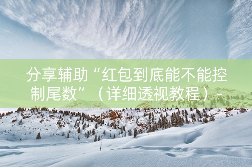分享辅助“红包到底能不能控制尾数”（详细透视教程）-哔哩哔哩
