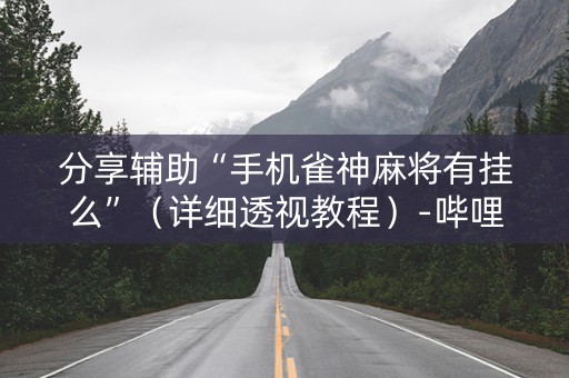 分享辅助“手机雀神麻将有挂么”（详细透视教程）-哔哩哔哩