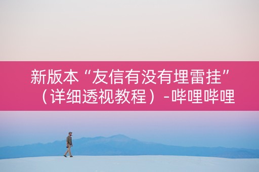 新版本“友信有没有埋雷挂”（详细透视教程）-哔哩哔哩